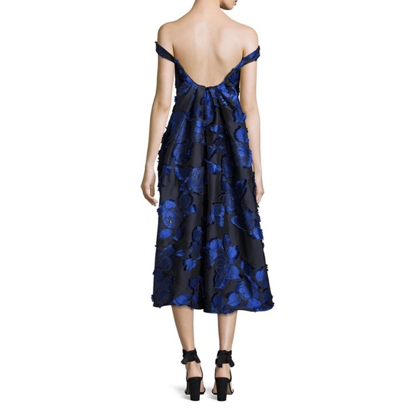 Lela Rose Off-the-Shoulder Floral Brocade Dress size 10, true to size 6 - Picture 2 of 11